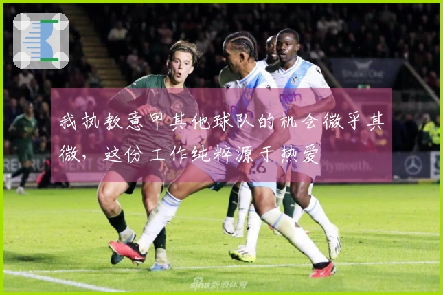 我执教意甲其他球队的机会微乎其微，这份工作纯粹源于热爱