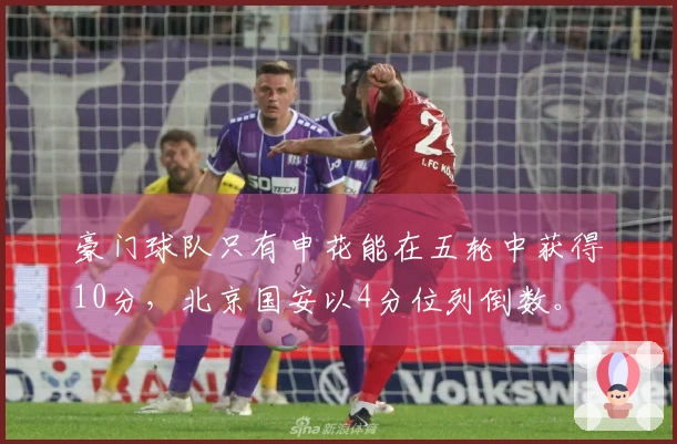 豪门球队只有申花能在五轮中获得10分，北京国安以4分位列倒数。