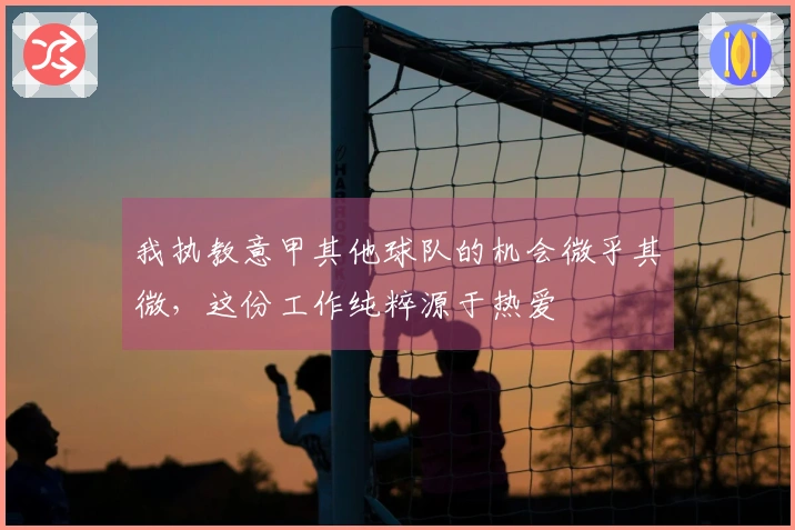 我执教意甲其他球队的机会微乎其微，这份工作纯粹源于热爱